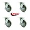 Service Caster SCC - 5" x 1.25" Gray Polyurethane Wheel Swivel Casters w/Brake, 4PK SCC-20S514-PPUB-TLB-TPU1-4 - alternate 5